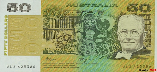 Alte 50 australische Dollar 1973 - Vorderseite
