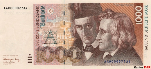 1000 Deutsche Mark 1992 - front