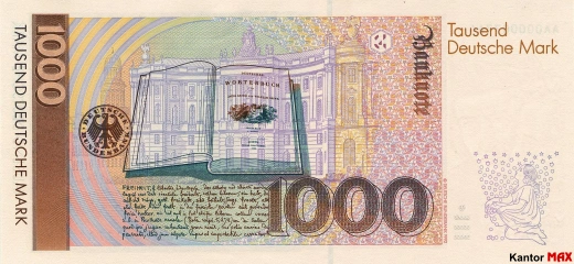 1000 Deutsche Mark 1992 - back