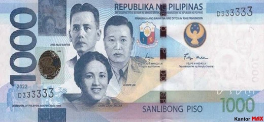 1000 pesos series 2022 - front
